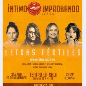 Letras fértiles - 23 noviembre. / VENTA DE BOLETAS EN TAQUILLA